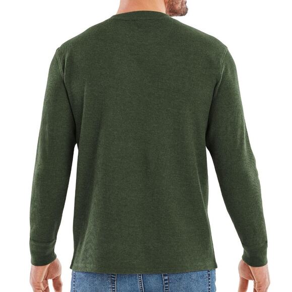2pc Bundle lot Member's Mark Men's thermal Long Sleeve Crew NWT olive green M - Picture 5 of 5